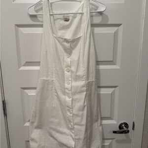 White Button-Down Sleeveless Dress